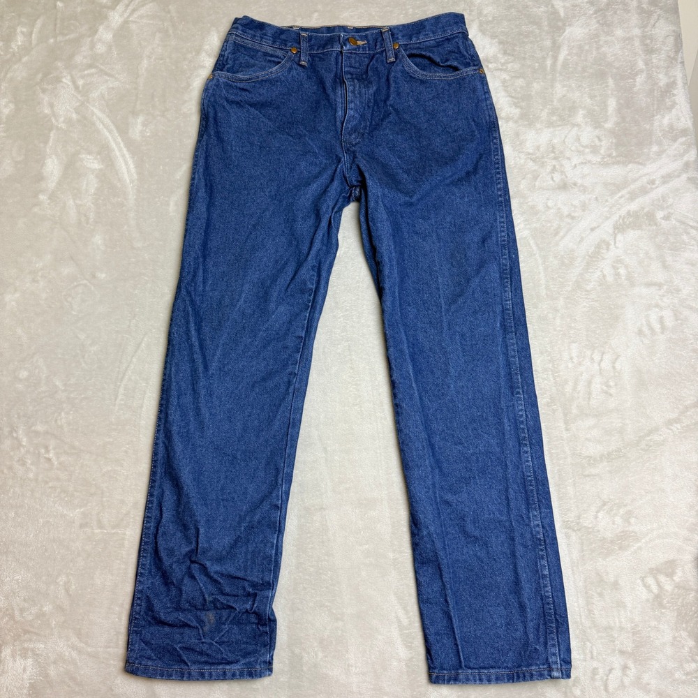 Wrangler 13MWZPW Jeans Men 34x32 Blue Cowboy Cut Original Fit Western Workwear